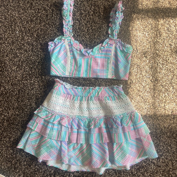 LoveShackFancy Dresses & Skirts - Loveshackfancy matching set 🩵 XS top and skirt